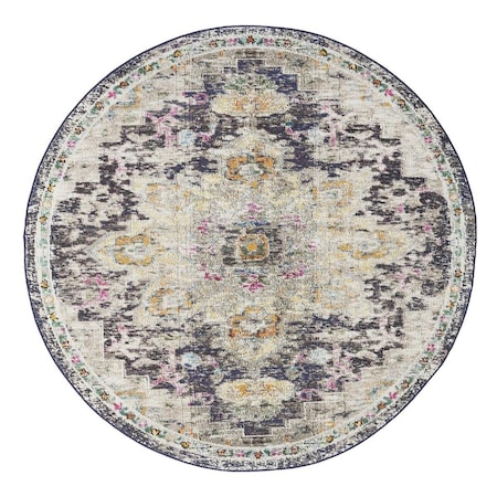 Safavieh 8 x 8 ft. Madison 473Z Power Loomed Round Area Rug; Black & Gold MAD473Z-8R